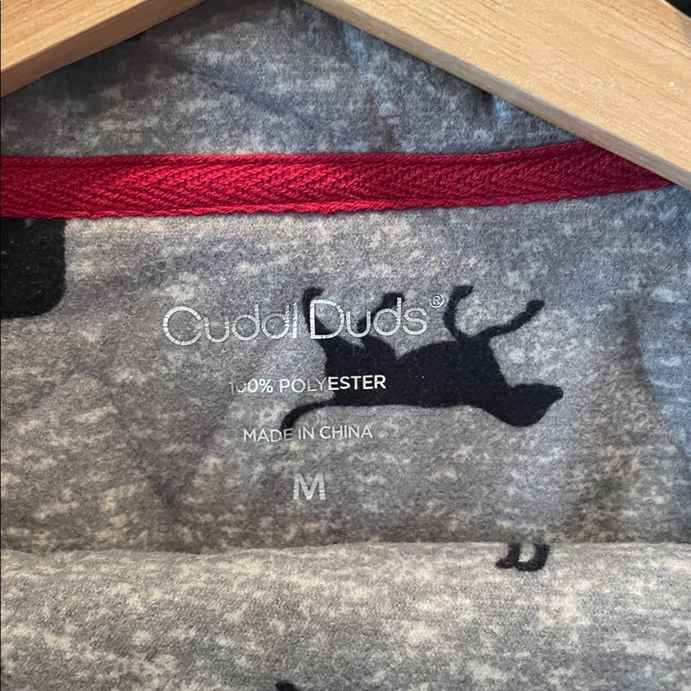 Cuddl Duds Gray Pajama Set with Black Dog Print - Picture 3 of 7